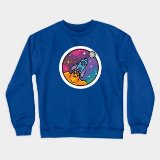 Spaceship In A Colorful Nebula Crewneck Sweatshirt